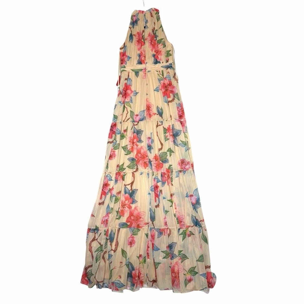 NEW Mac Duggal Ieena 70203 Floral Halter Maxi Gown Size 2 - Picture 10 of 14